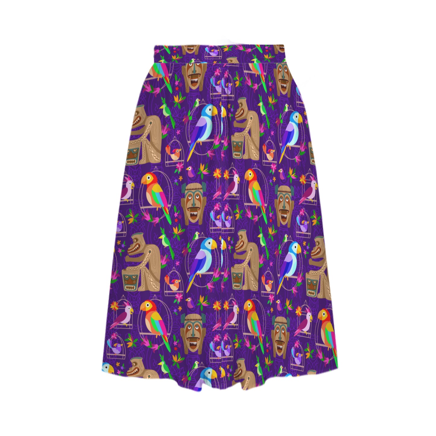 Tiki Plays The Drums Elastic Waist Midi Skirt With Pockets