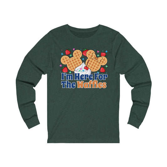 I'm Here For The Waffles Unisex Long Sleeve Graphic Tee