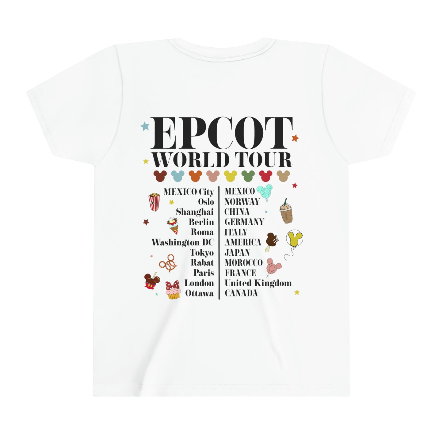 Epcot World Tour Dark Youth Short Sleeve T-Shirt
