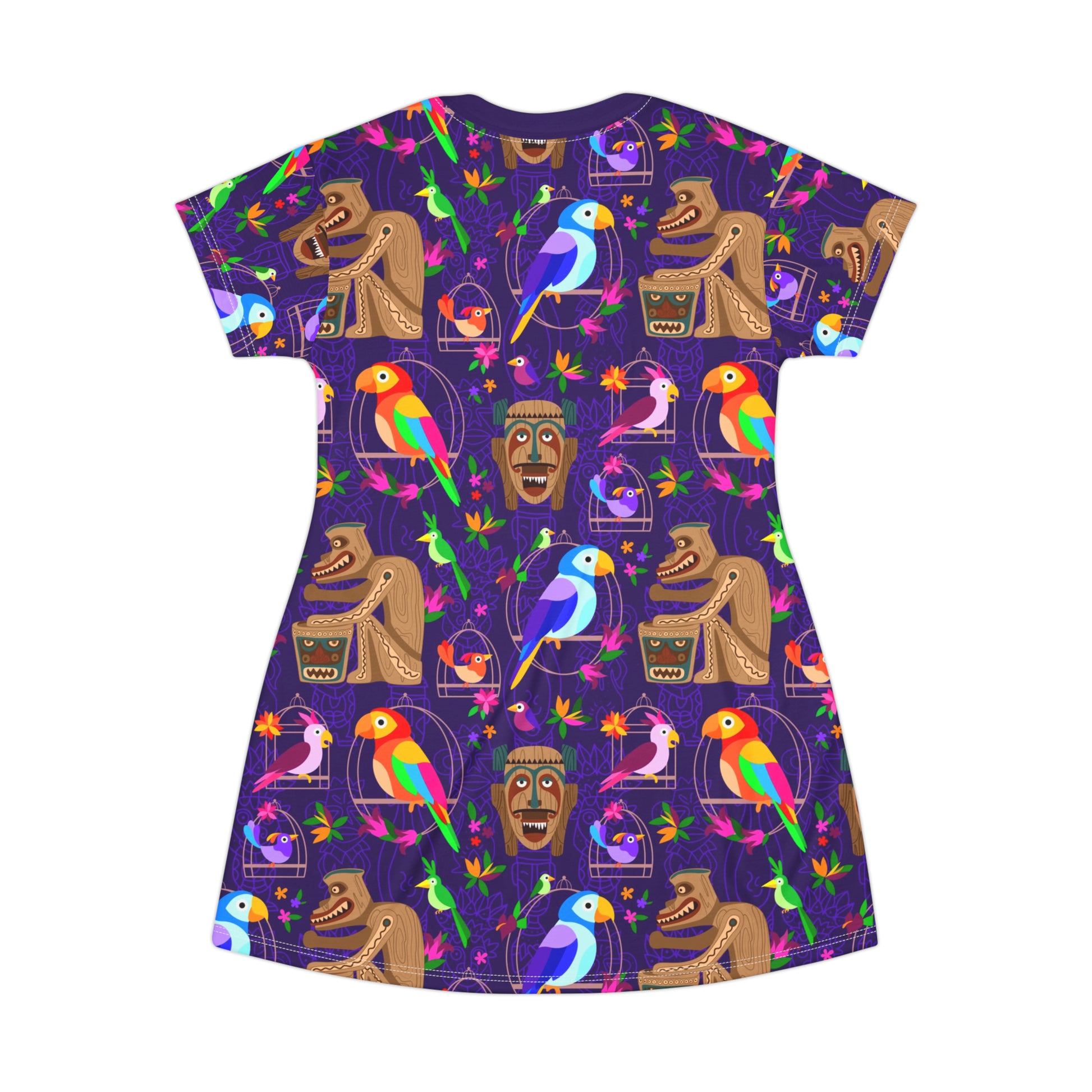 Tiki Plays The Drums T-Shirt Dress - Ambrie