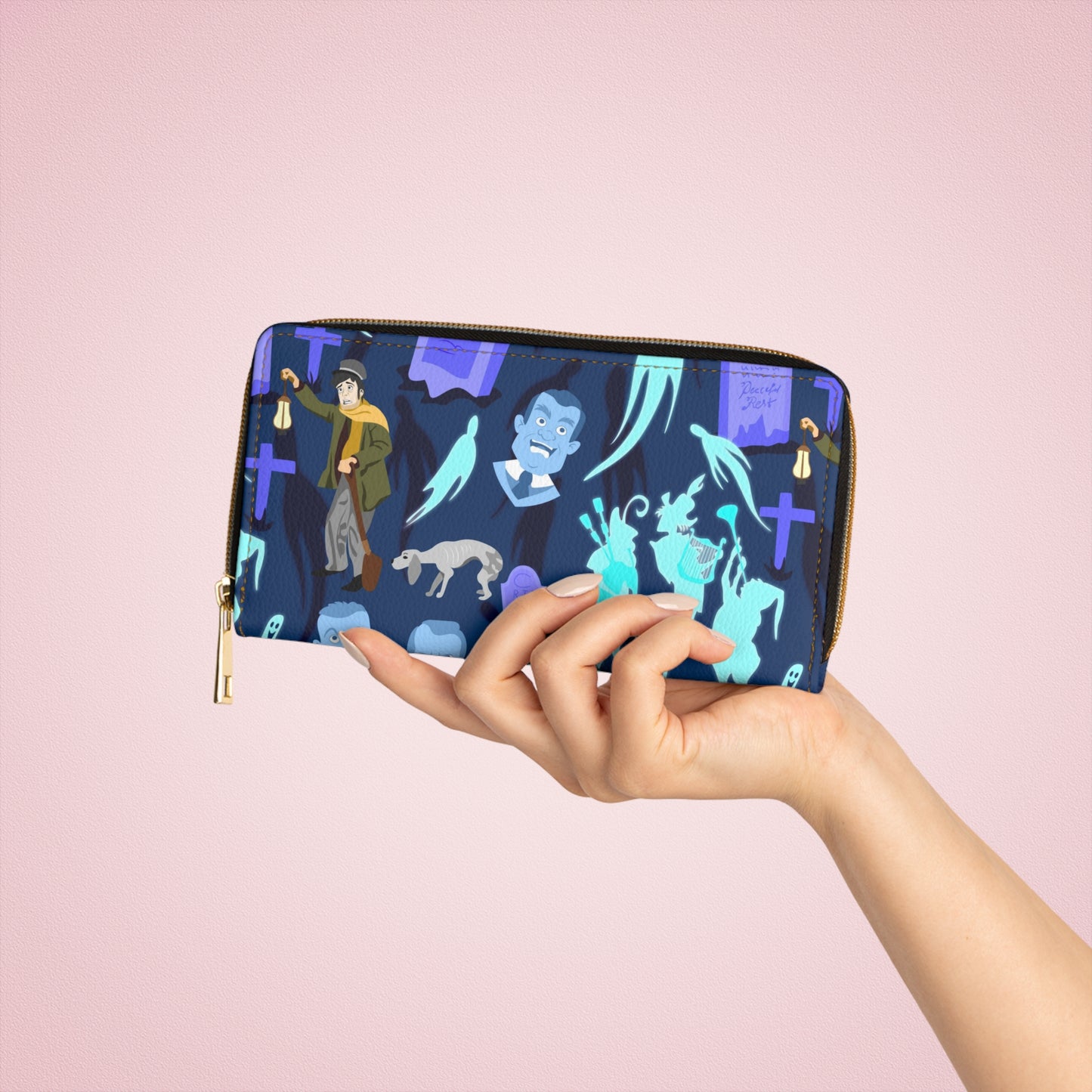 Disney Haunted Mansion Haunted Graveyard Zipper Wallet