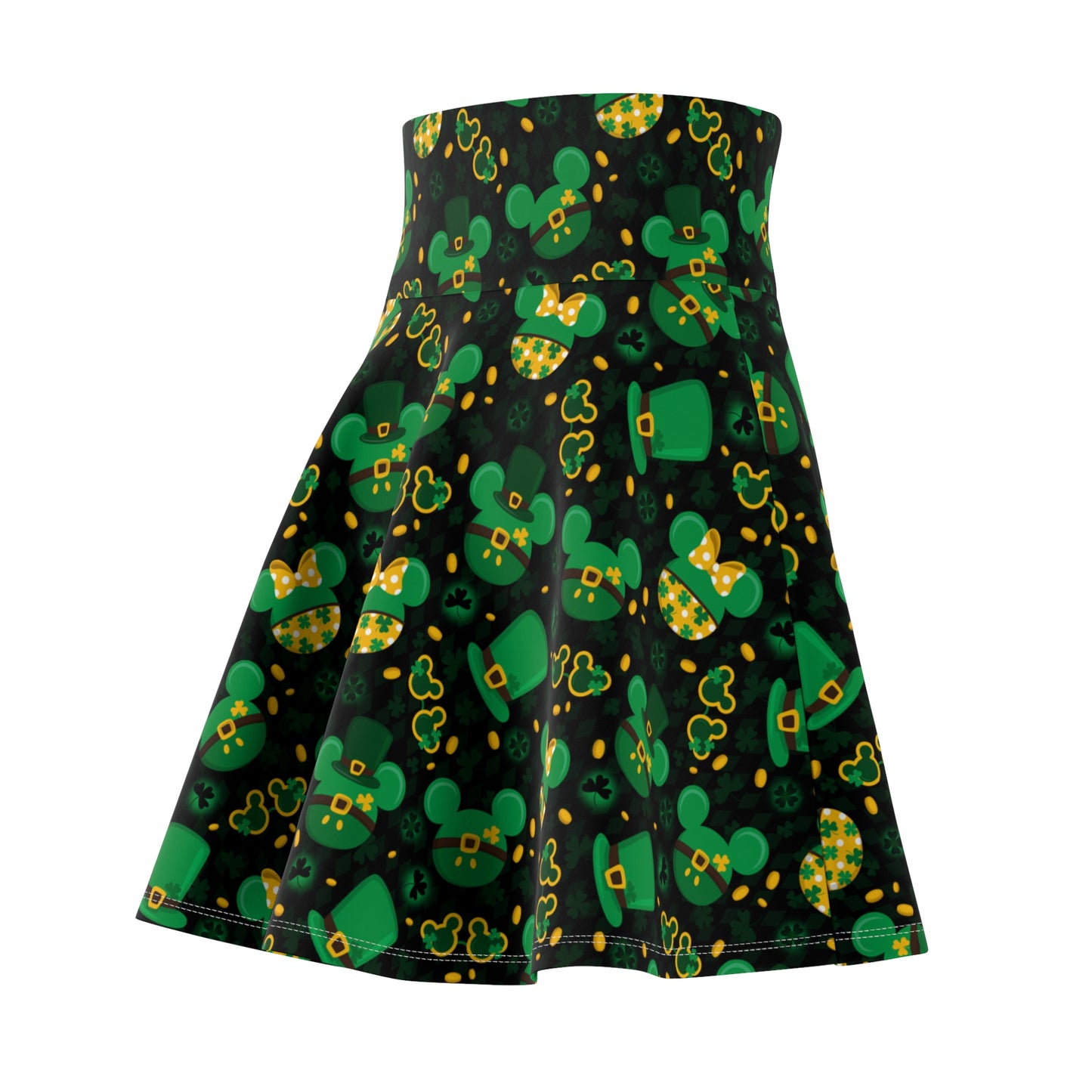 St. Patricks Day Black Women's Skater Skirt