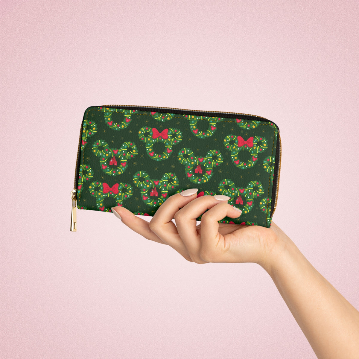 Christmas Wreaths Zipper Wallet