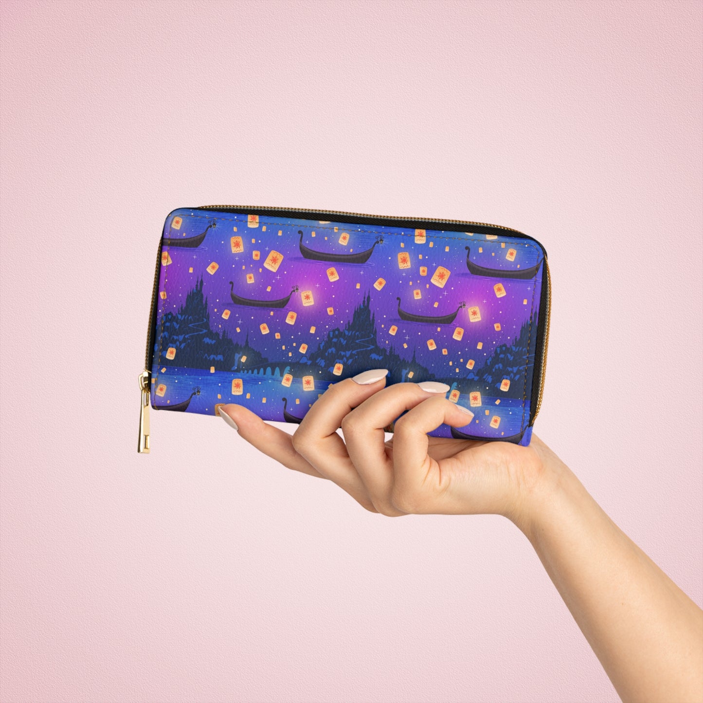 Disney Tangled Rapunzel Floating Lanterns Zipper Wallet
