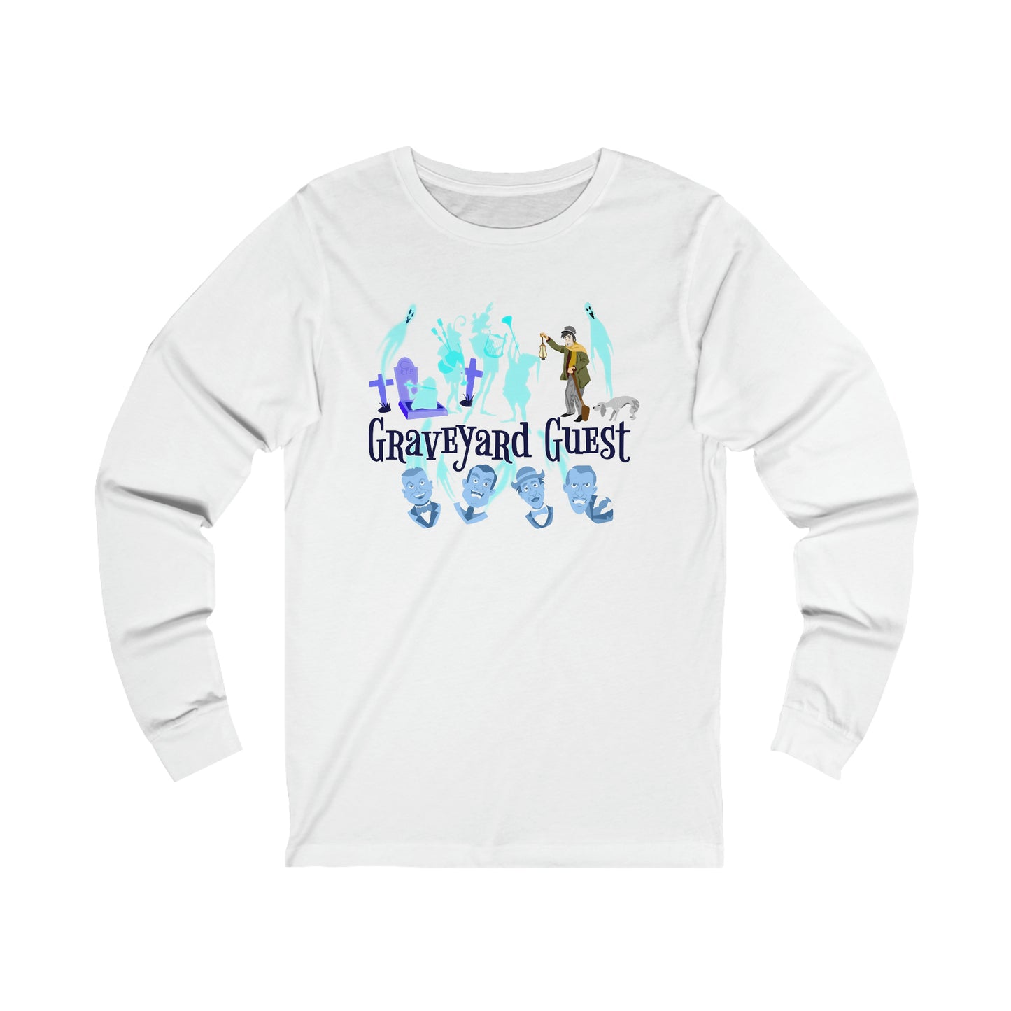 Haunted Graveyard Guest Unisex Long Sleeve Graphic Tee