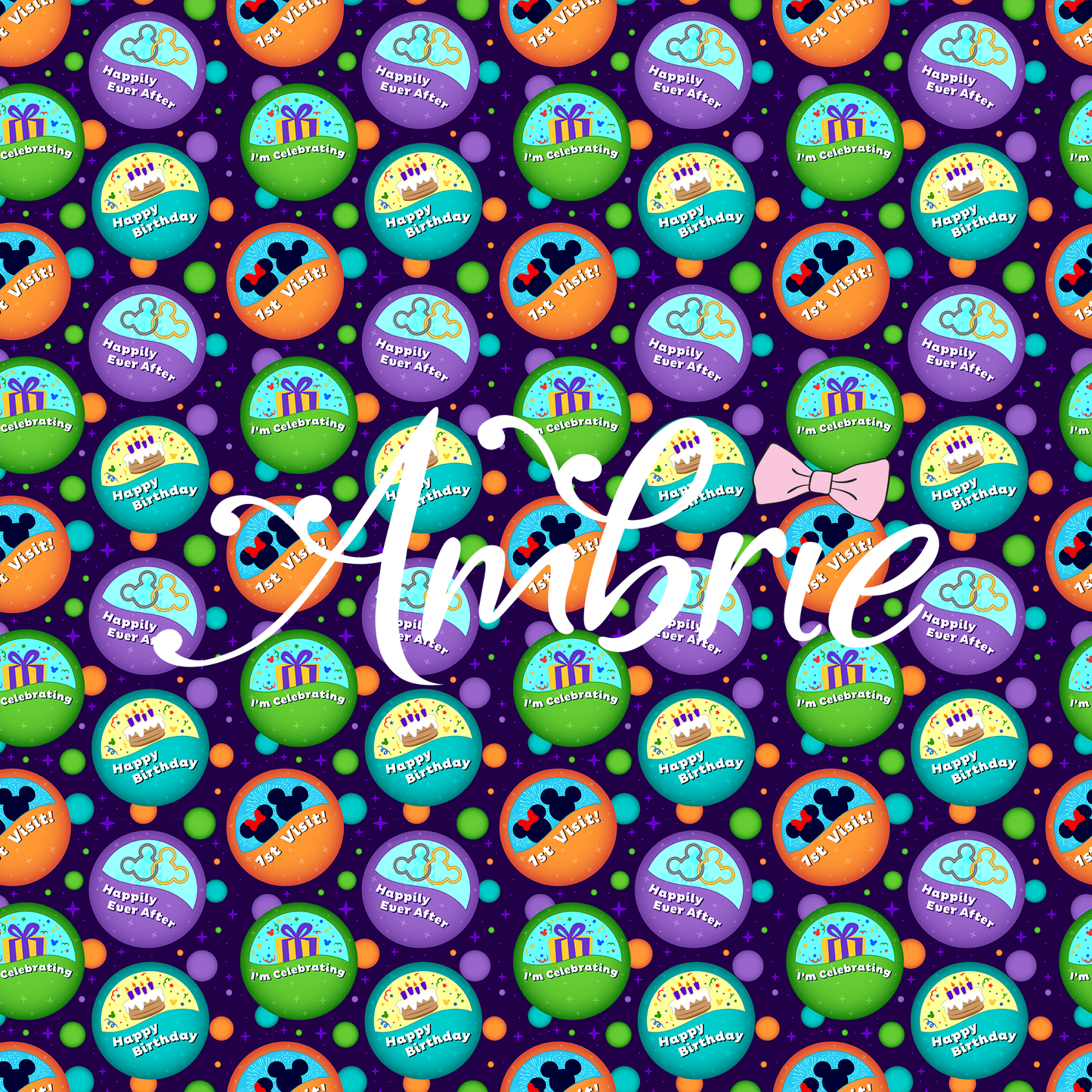 Button Collector Seamless Pattern, Magical Cartoon Seamless pattern, Fabric Sublimation