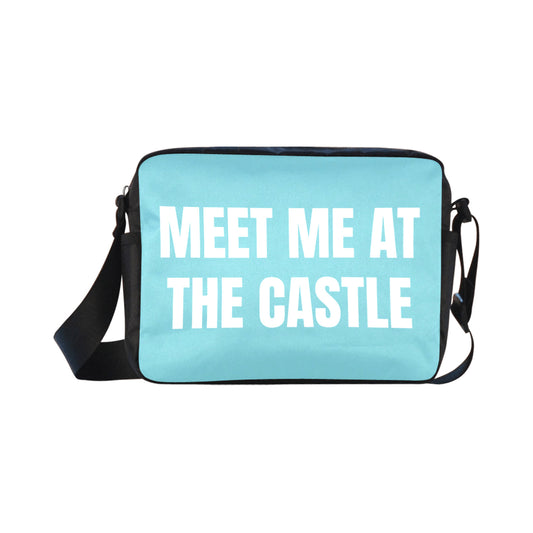 Meet Me At The Castle Light Blue Classic Cross-body Nylon Bag