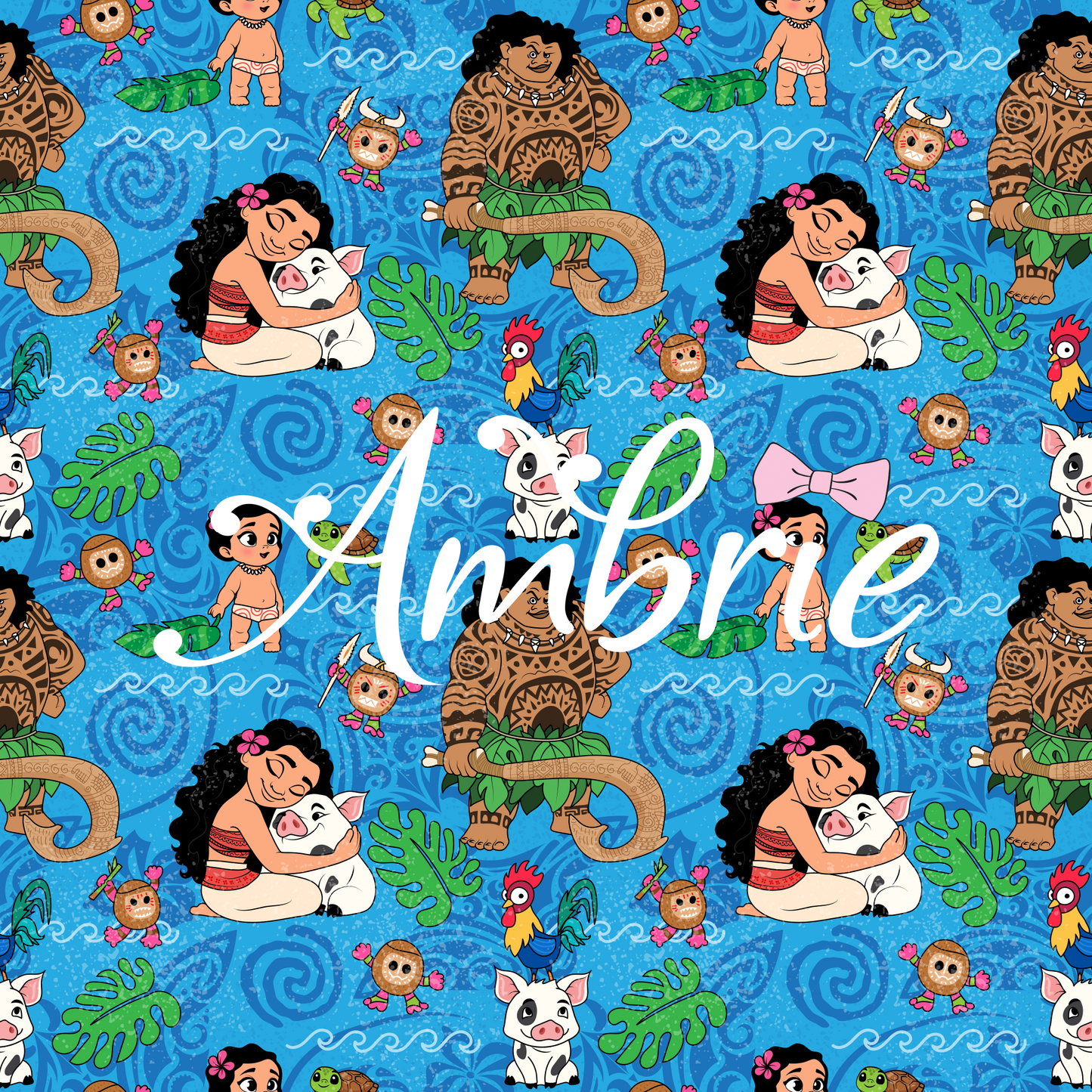 Moana Pattern, Magical Cartoon Seamless pattern, Fabric Sublimation