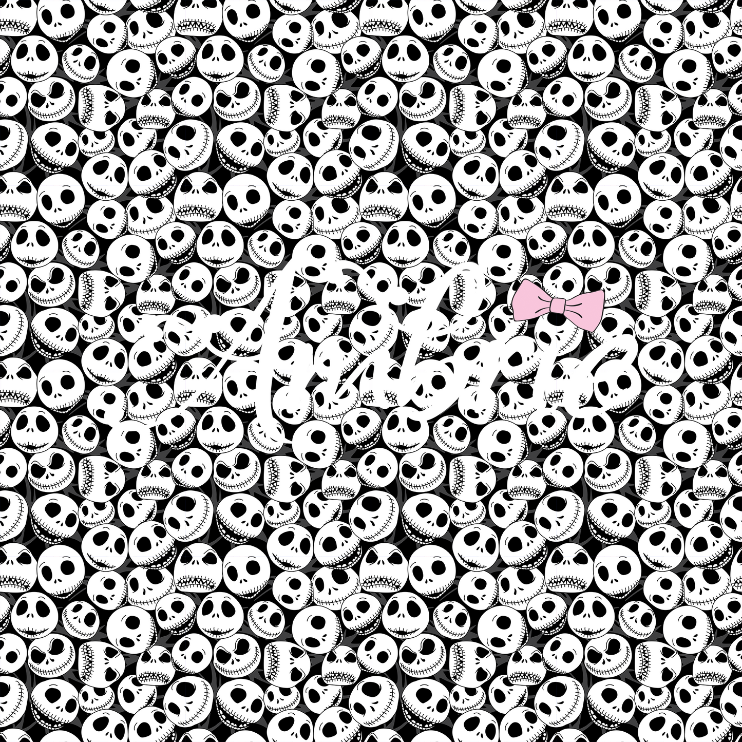 Jack Skellington Faces Seamless Pattern, Magical Cartoon Seamless pattern, Fabric Sublimation