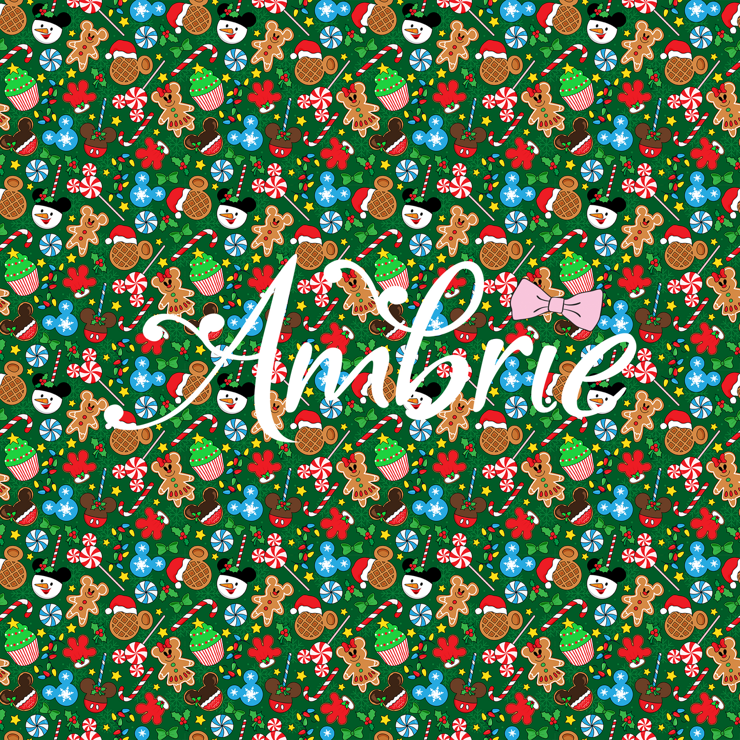 Magical Christmas Waffles And Candy Seamless Pattern, Magical Cartoon Seamless pattern, Fabric Sublimation