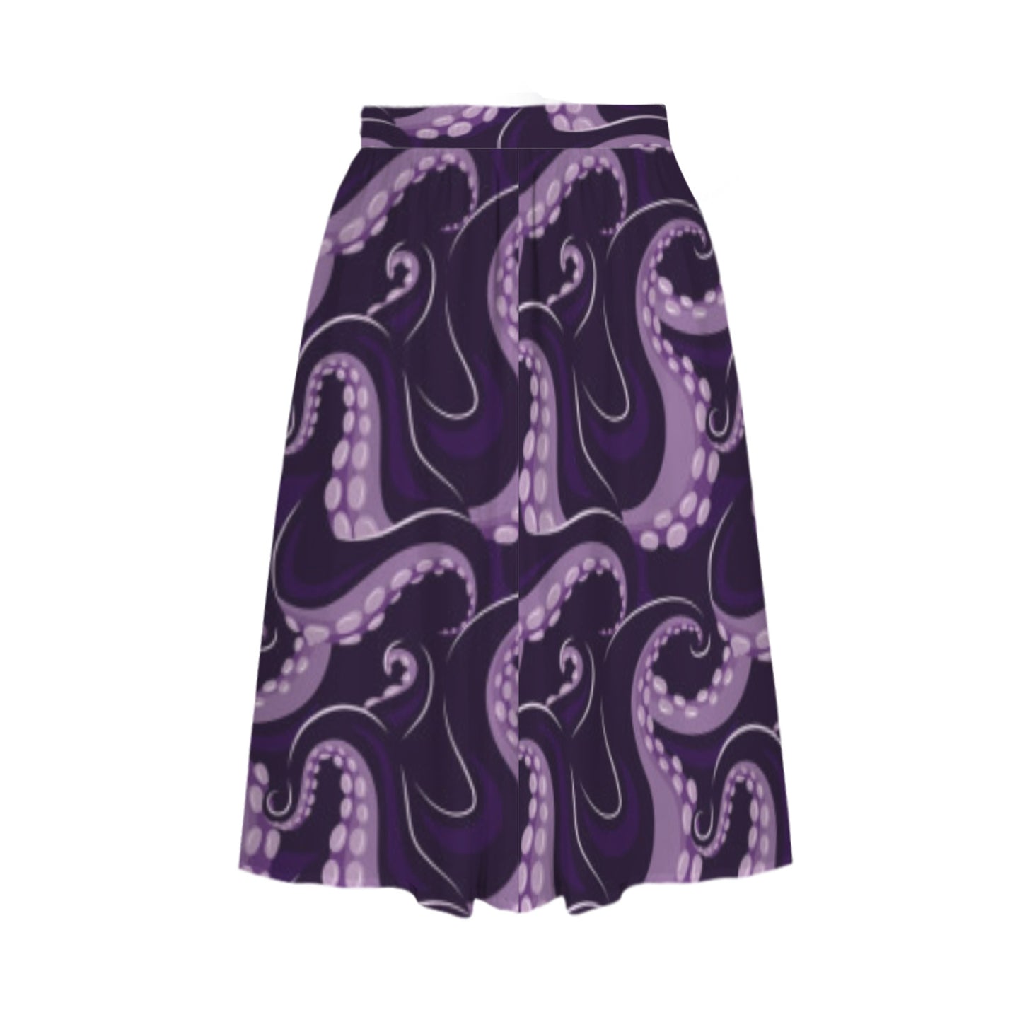 Urula Elastic Waist Midi Skirt With Pockets