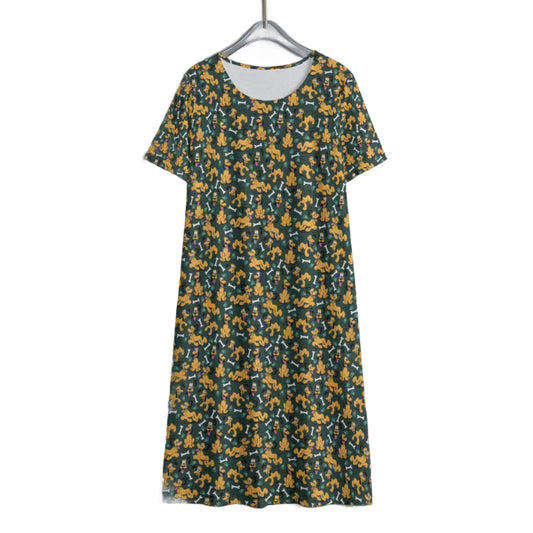 Life Is Better With A Dog Women's Swing Dress With Short Sleeve