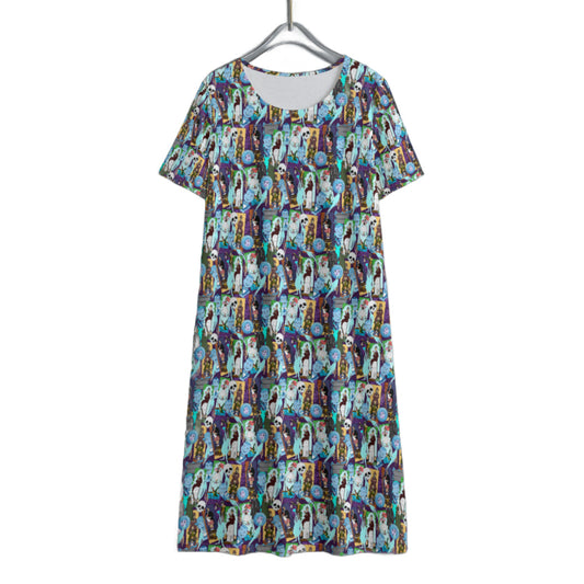 Haunted Mansion Favorites Women's Swing Dress With Short Sleeve