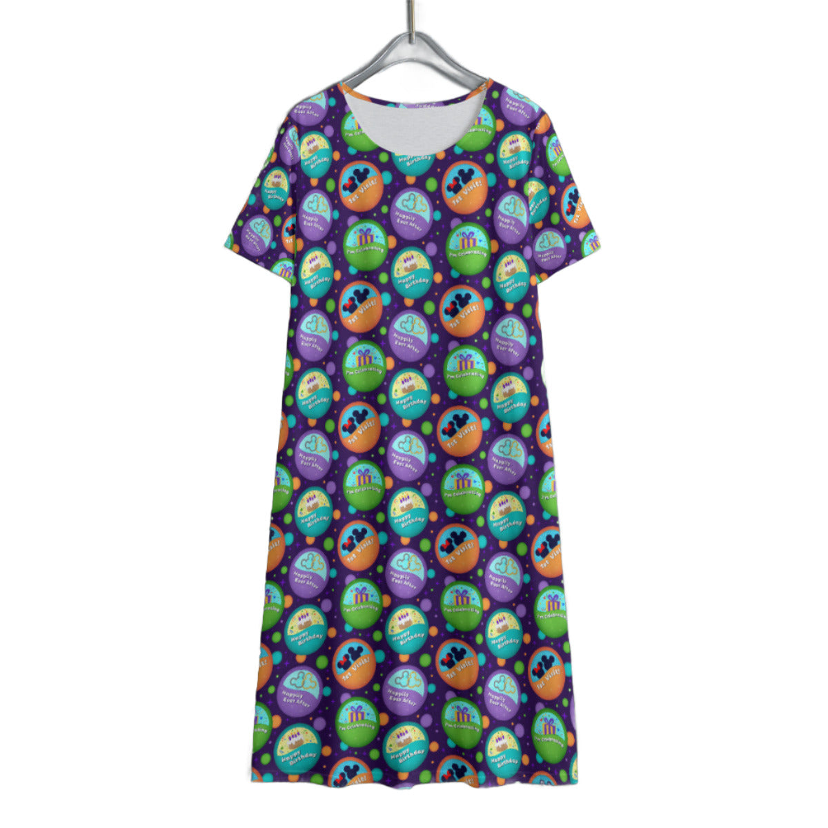 Button Collector Women's Swing Dress With Short Sleeve