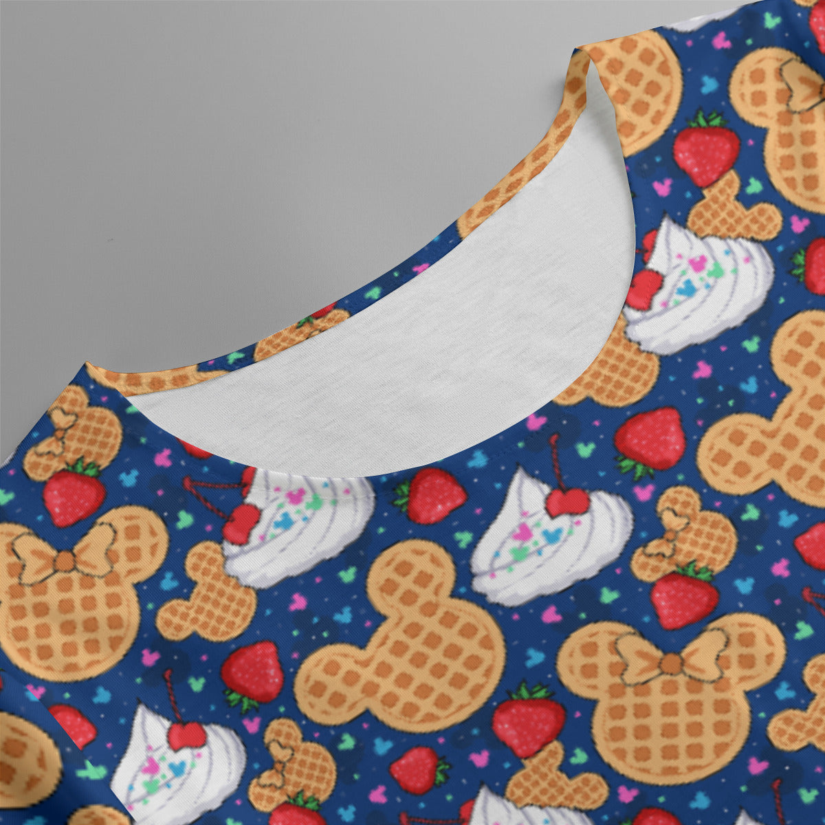 Waffles Women's Swing Dress With Short Sleeve