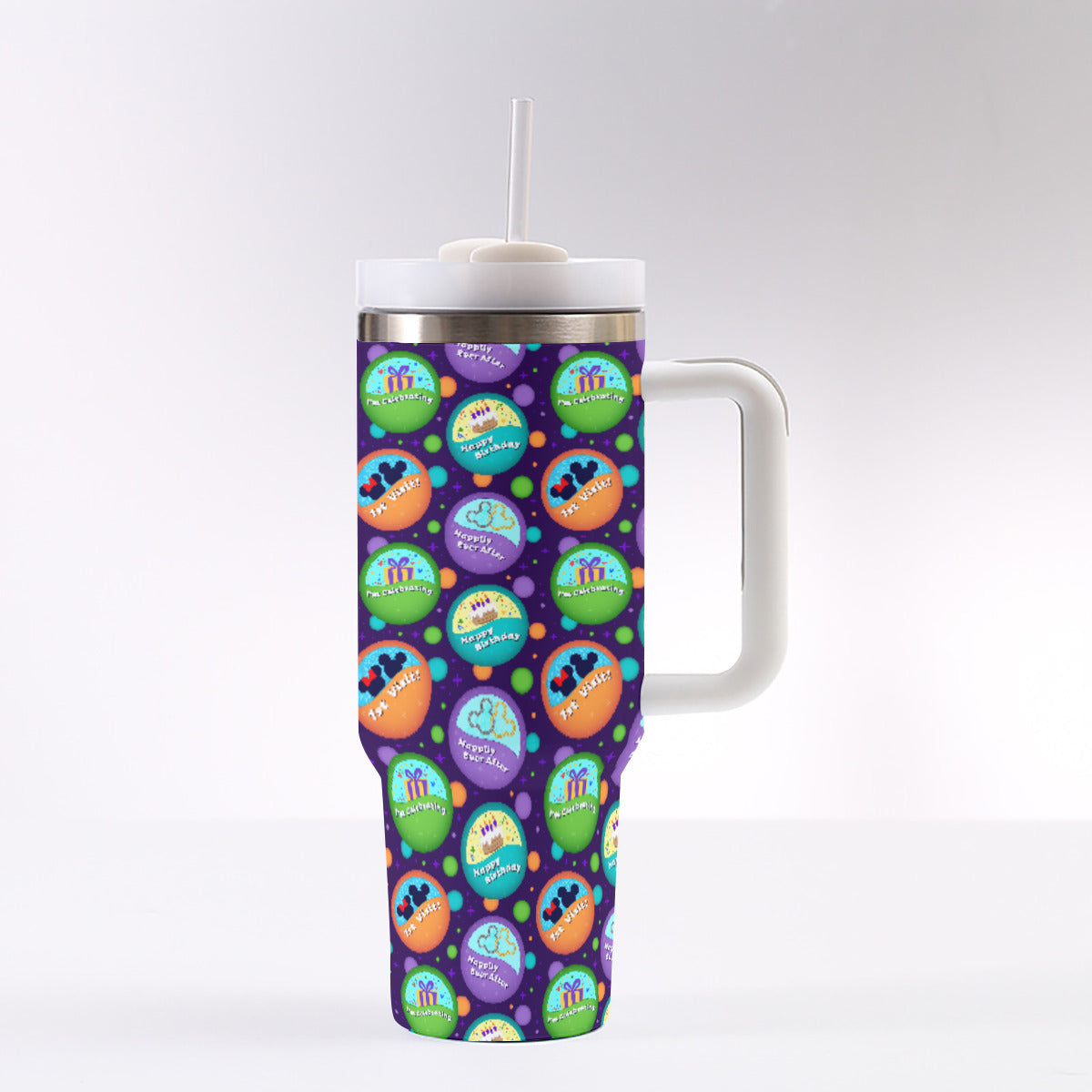 Button Collector 40 oz Tumbler With Handle
