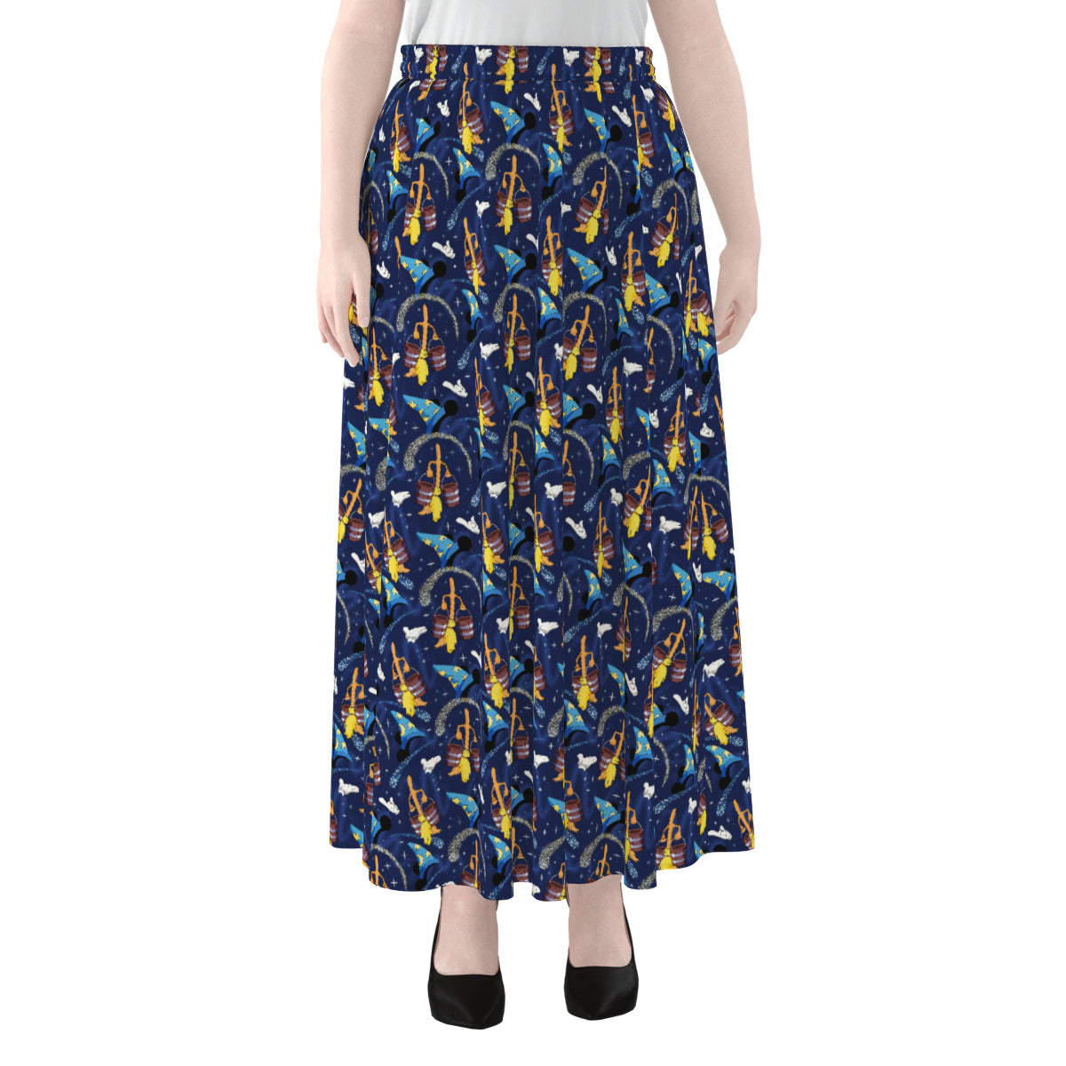 Chiffon Tie Side Maxi Skirt - Spellbound Swirl