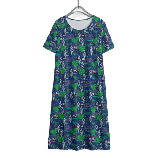 Living With The Land Women's Swing Dress With Short Sleeve