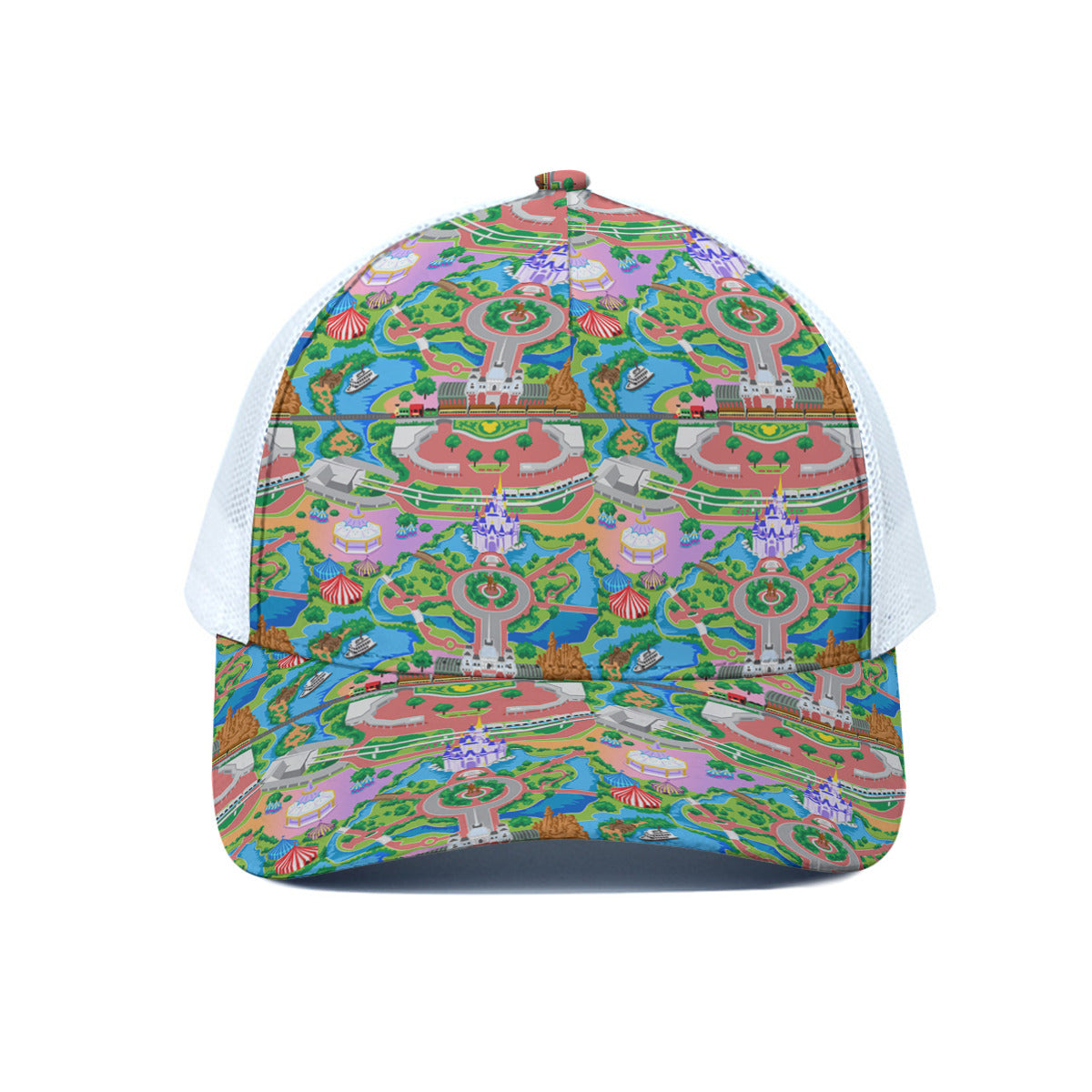 Park Map Unisex Trucker Hat With White Half Mesh