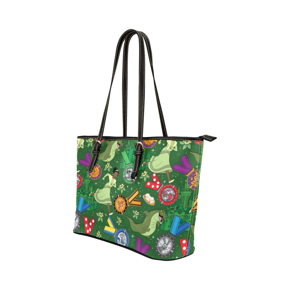 Tiana Wine And Dine Race Leather Tote Bag
