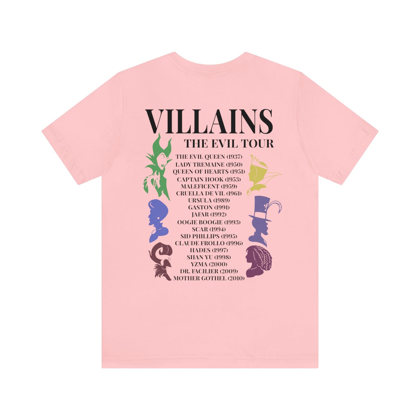 Villains Evil Tour Unisex Graphic Tee Dark - Multiple Colors