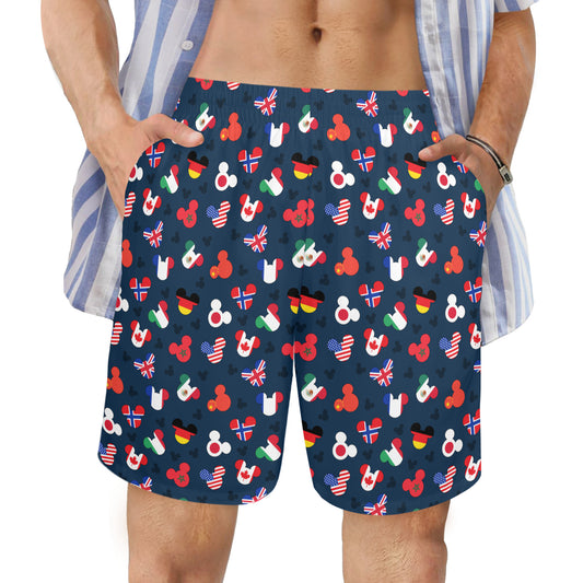 Mickey Flags Men's Swim Trunks Swimsuit