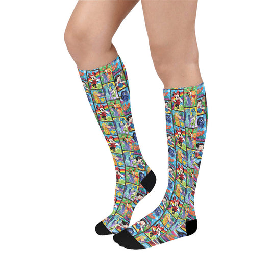 Stained Glass Characters Over-The-Calf Socks