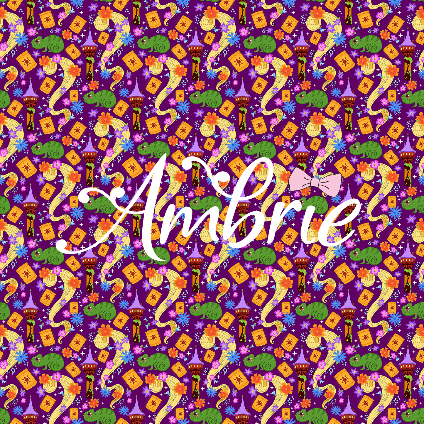 Tangled Seamless Pattern, Magical Cartoon Seamless pattern, Fabric Sublimation