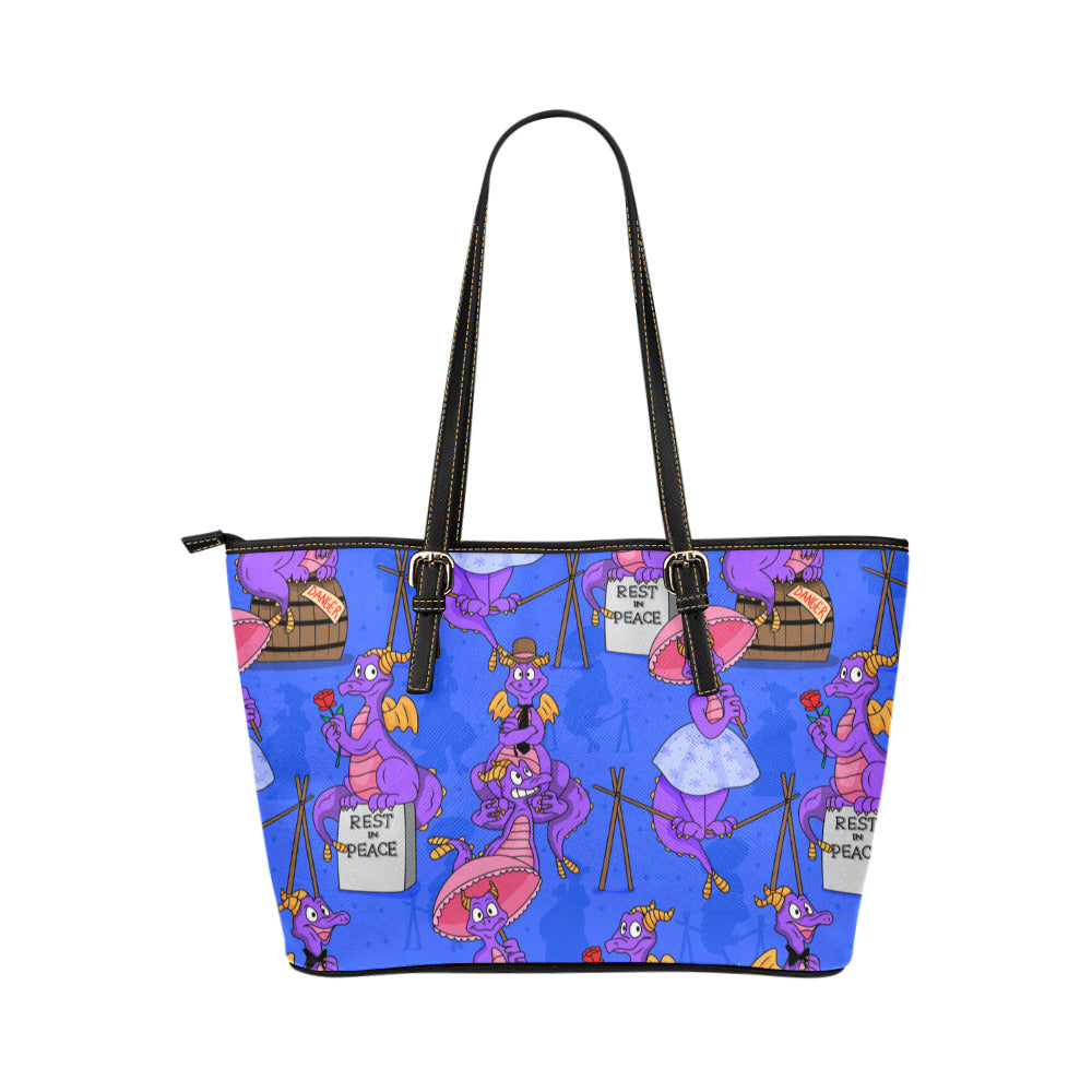 Haunted Mansion Figment Leather Tote Bag
