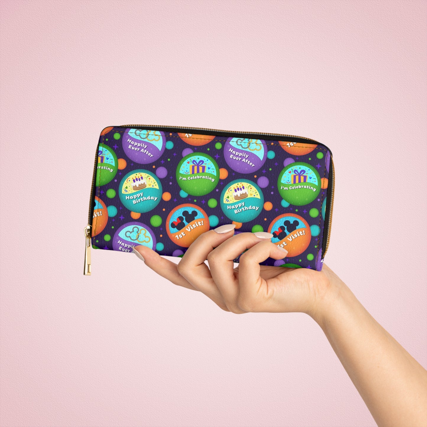 Button Collector Zipper Wallet