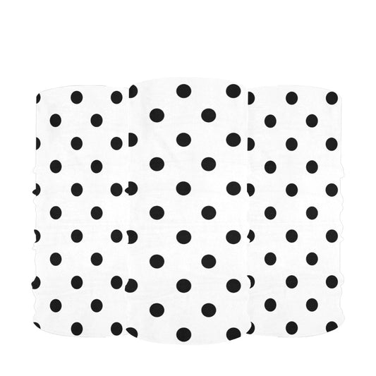 White WIth Black Polka Dots Multifunctional Headwear (Pack of 3)