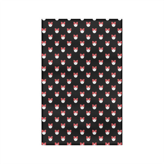White Polka Dot Red Bow Microfiber Athletic Towel