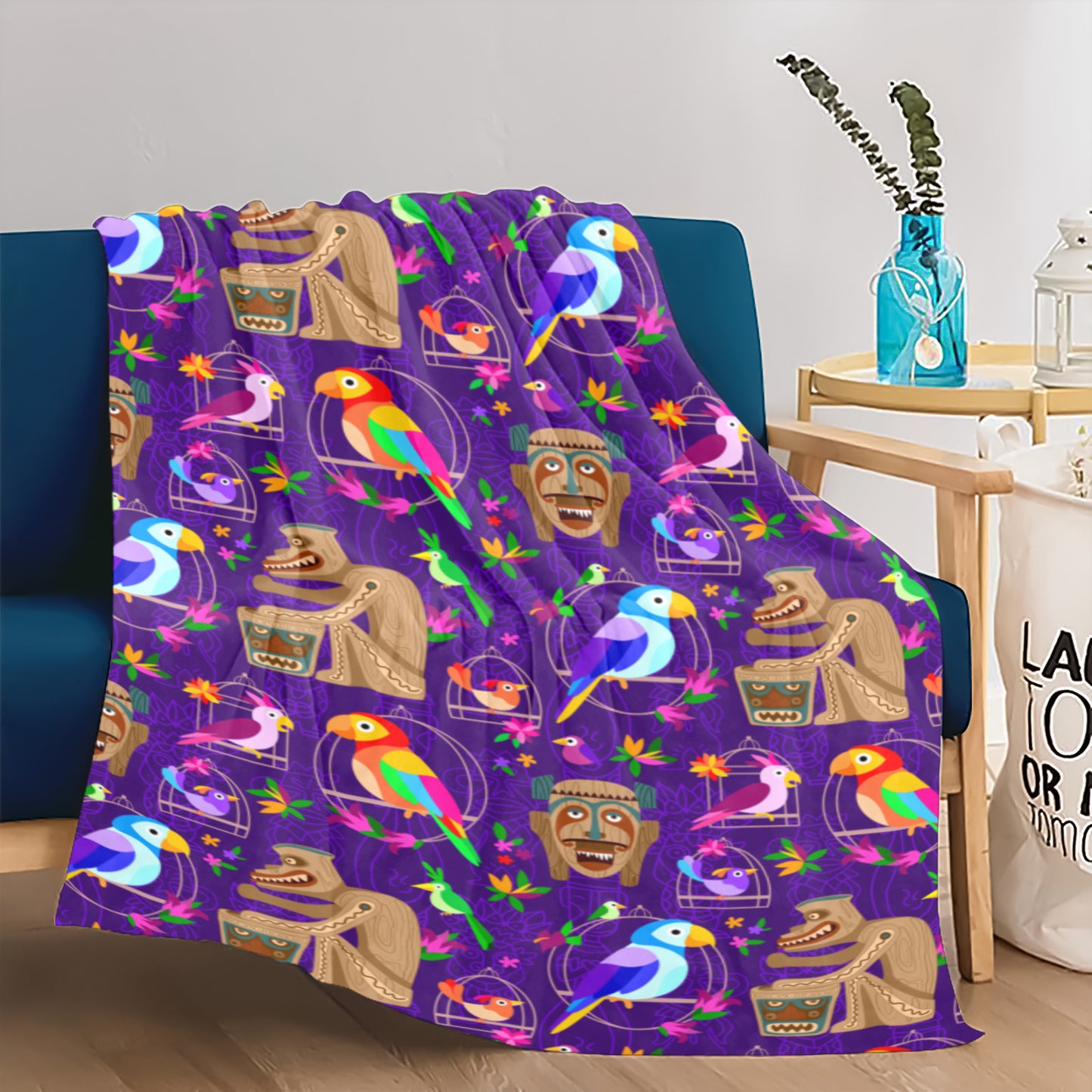 Tiki Plays The Drums Ultra-Soft Micro Fleece Blanket 32"x48"