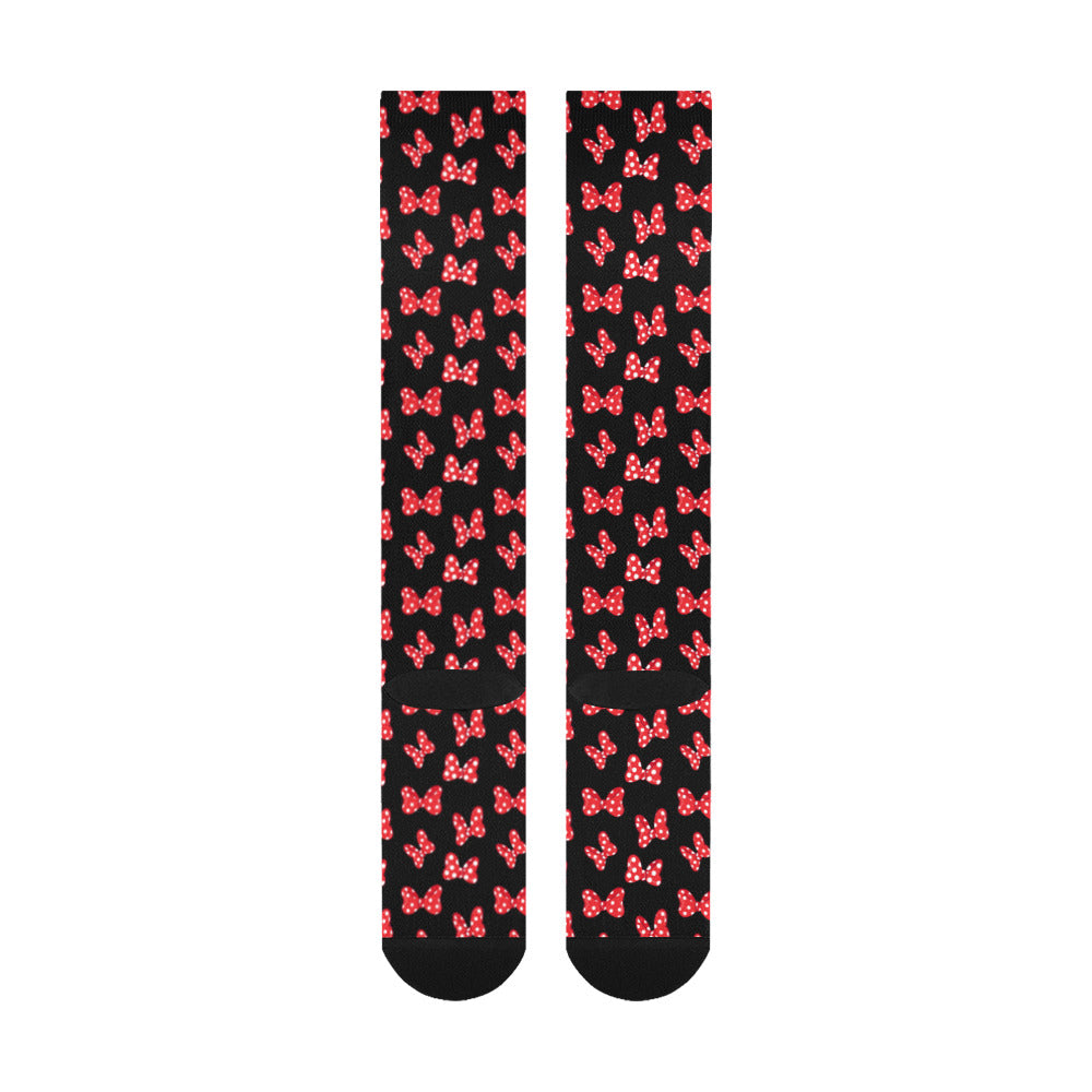 Polka Dot Bows Over-The-Calf Socks