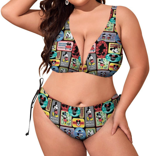 Mickey Stickers Plus Size Women's Two Piece Bikini