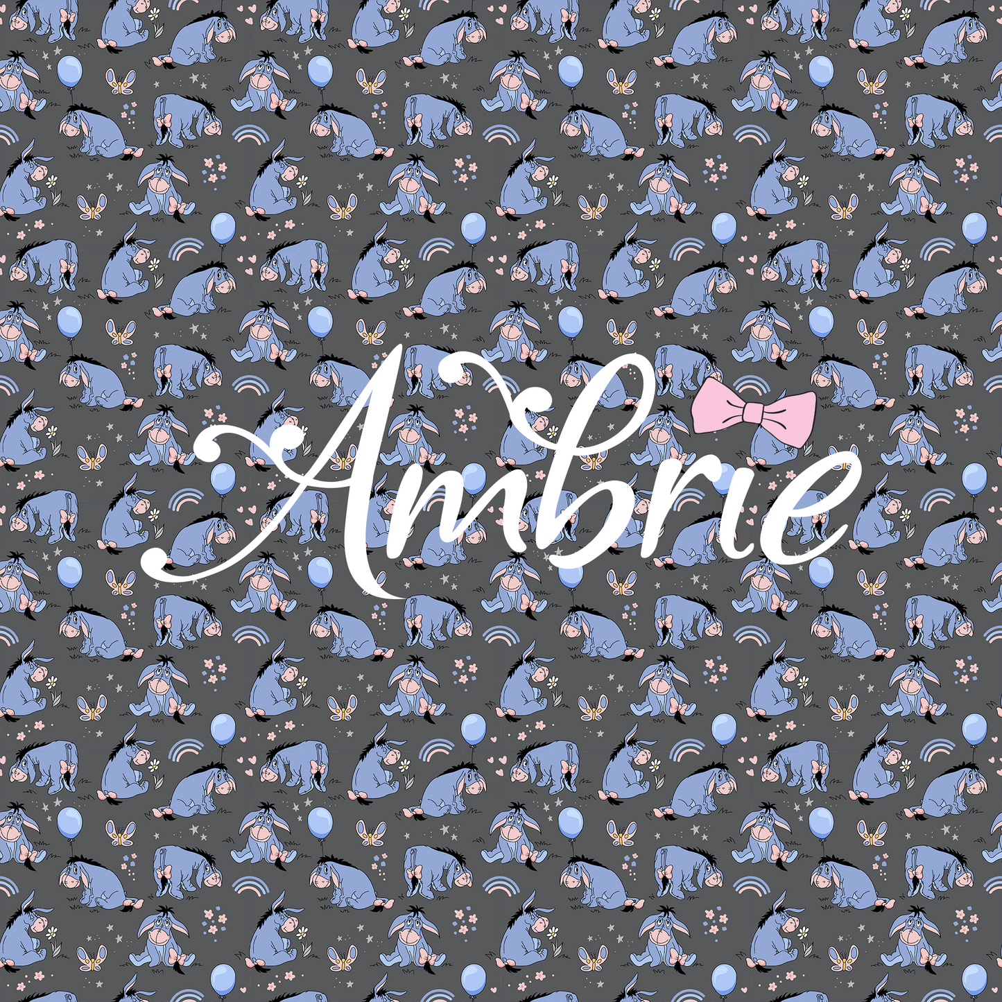 Eeyore Seamless Pattern, Magical Cartoon Seamless pattern, Fabric Sublimation