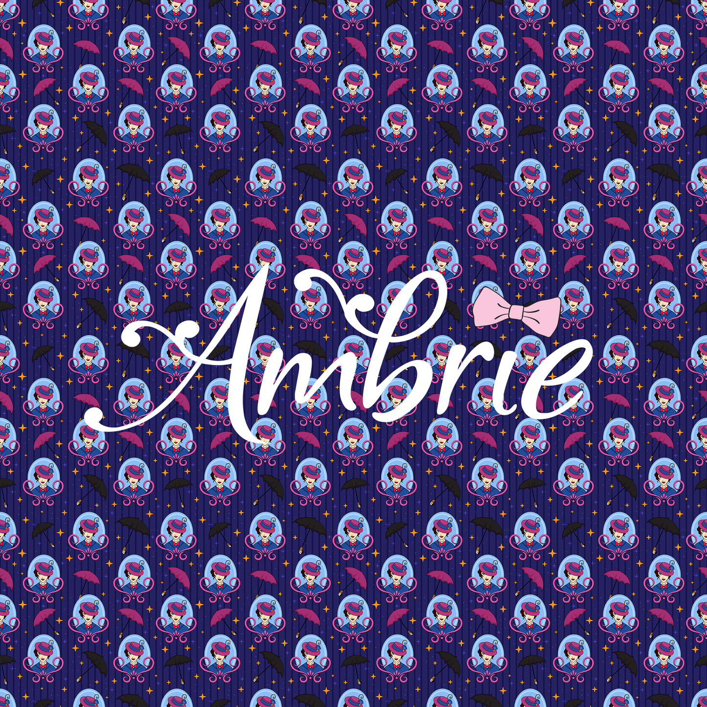 Mary Poppins Seamless Pattern, Magical Cartoon Seamless pattern, Fabric Sublimation