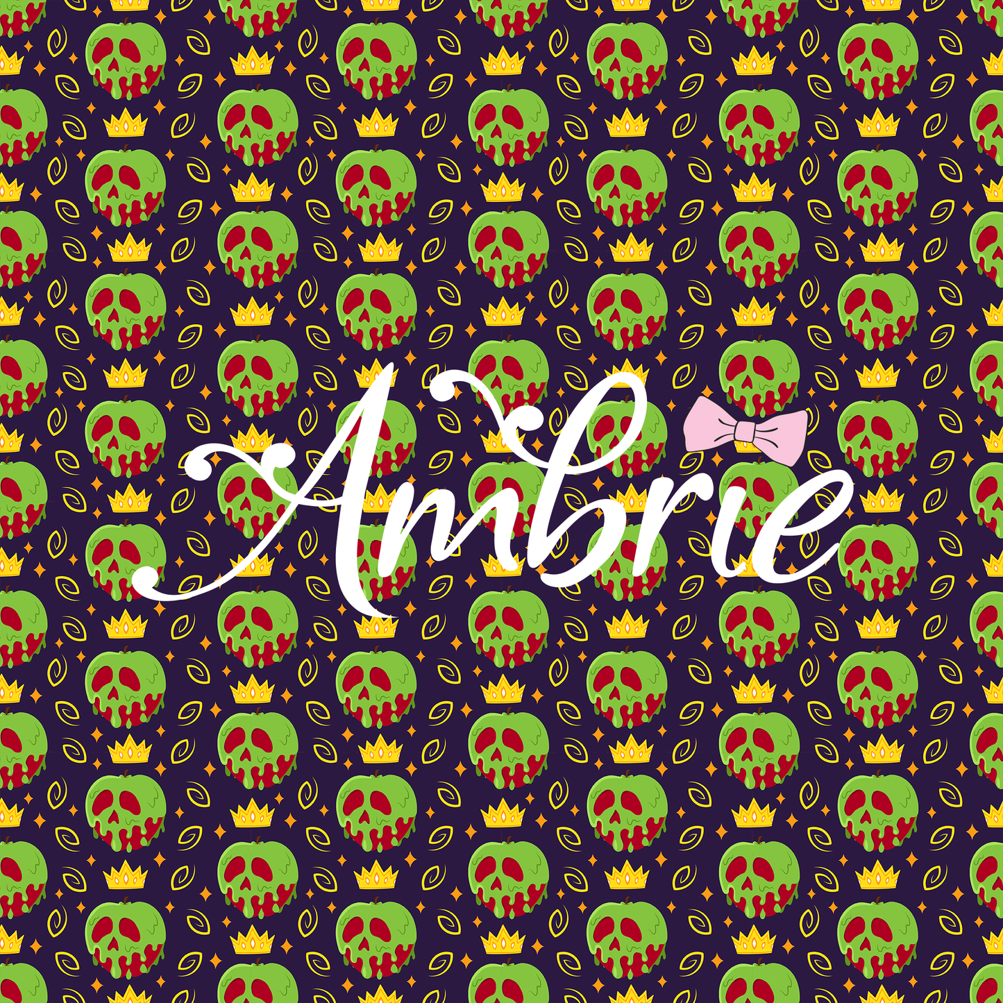 Evil Apple Seamless Pattern, Magical Cartoon Seamless pattern, Fabric Sublimation