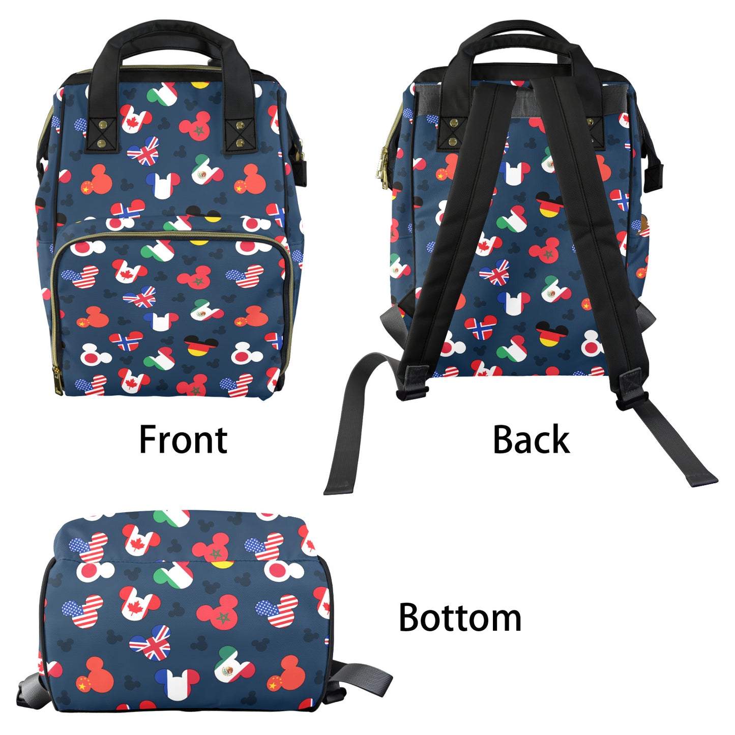 Mickey Flags Multi-Function Diaper Bag