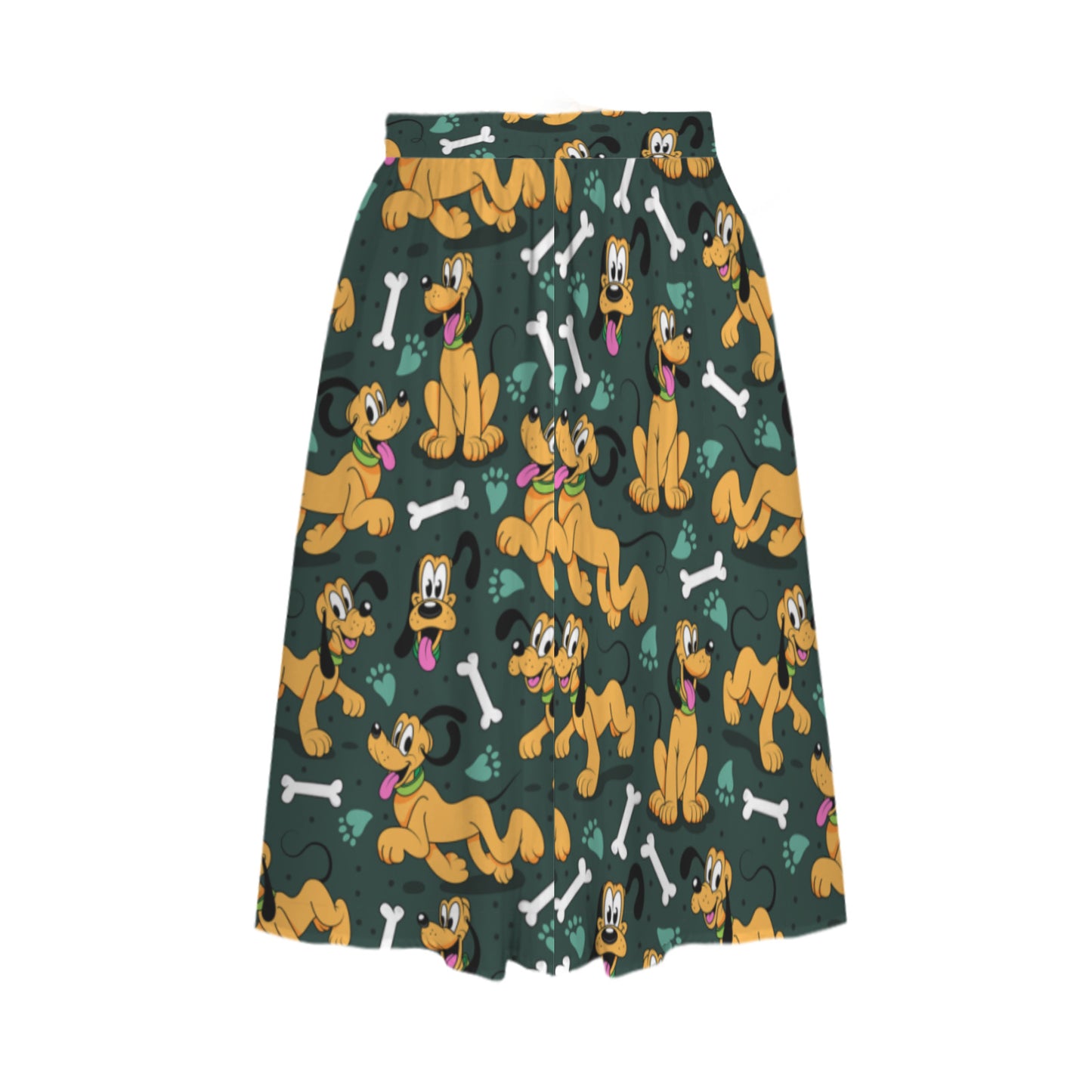 Pluto Elastic Waist Midi Skirt With Pockets