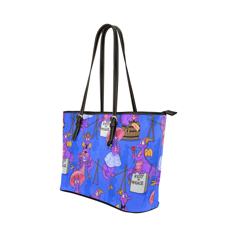 Haunted Mansion Figment Leather Tote Bag
