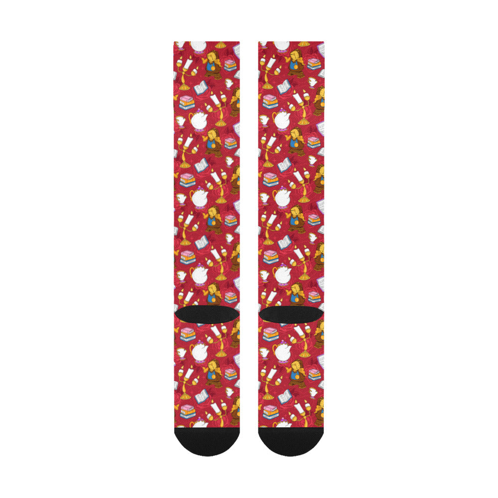 Disney Beauty And The Beast Belle's Friends Over-The-Calf Socks