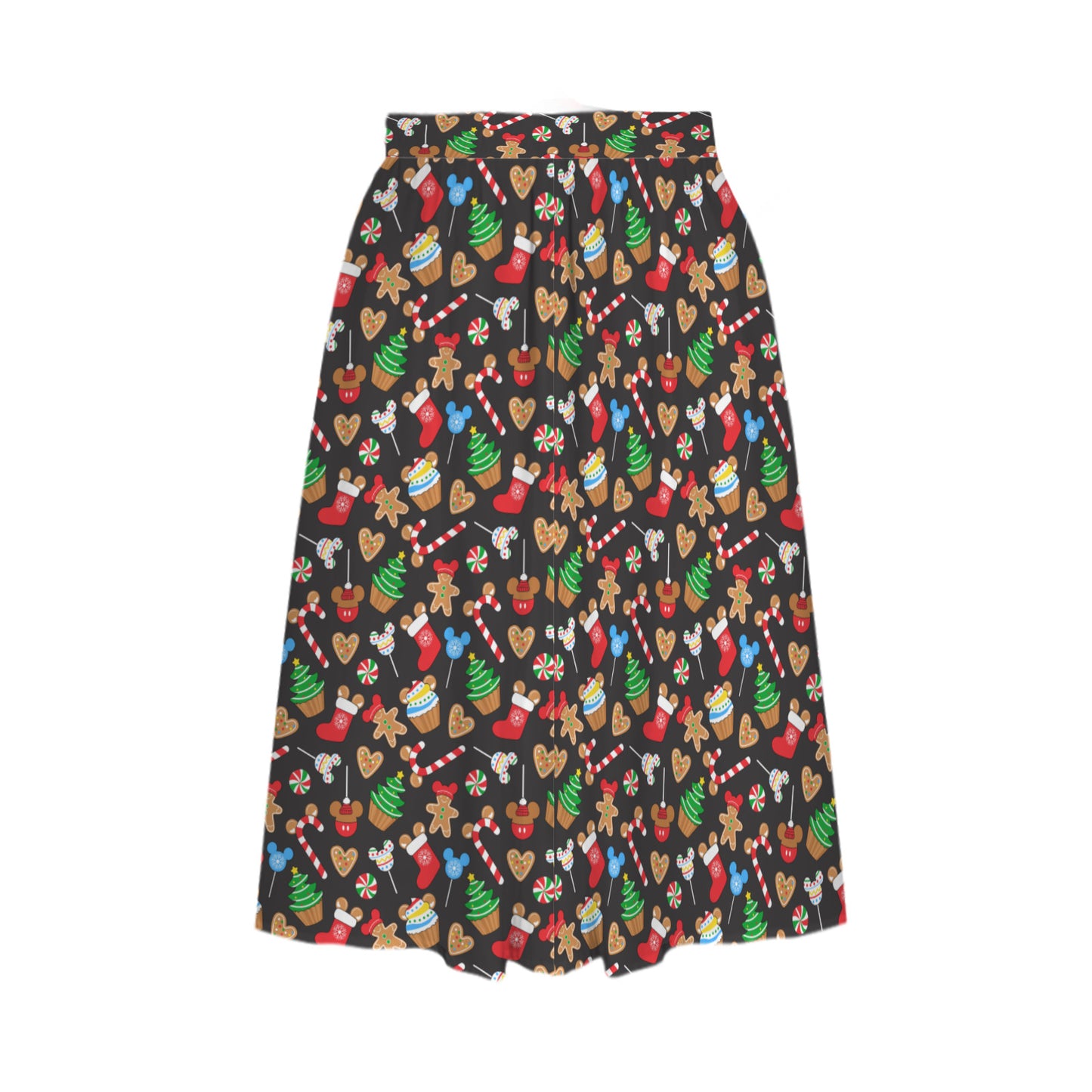 Christmas Treats Elastic Waist Midi Skirt With Pockets