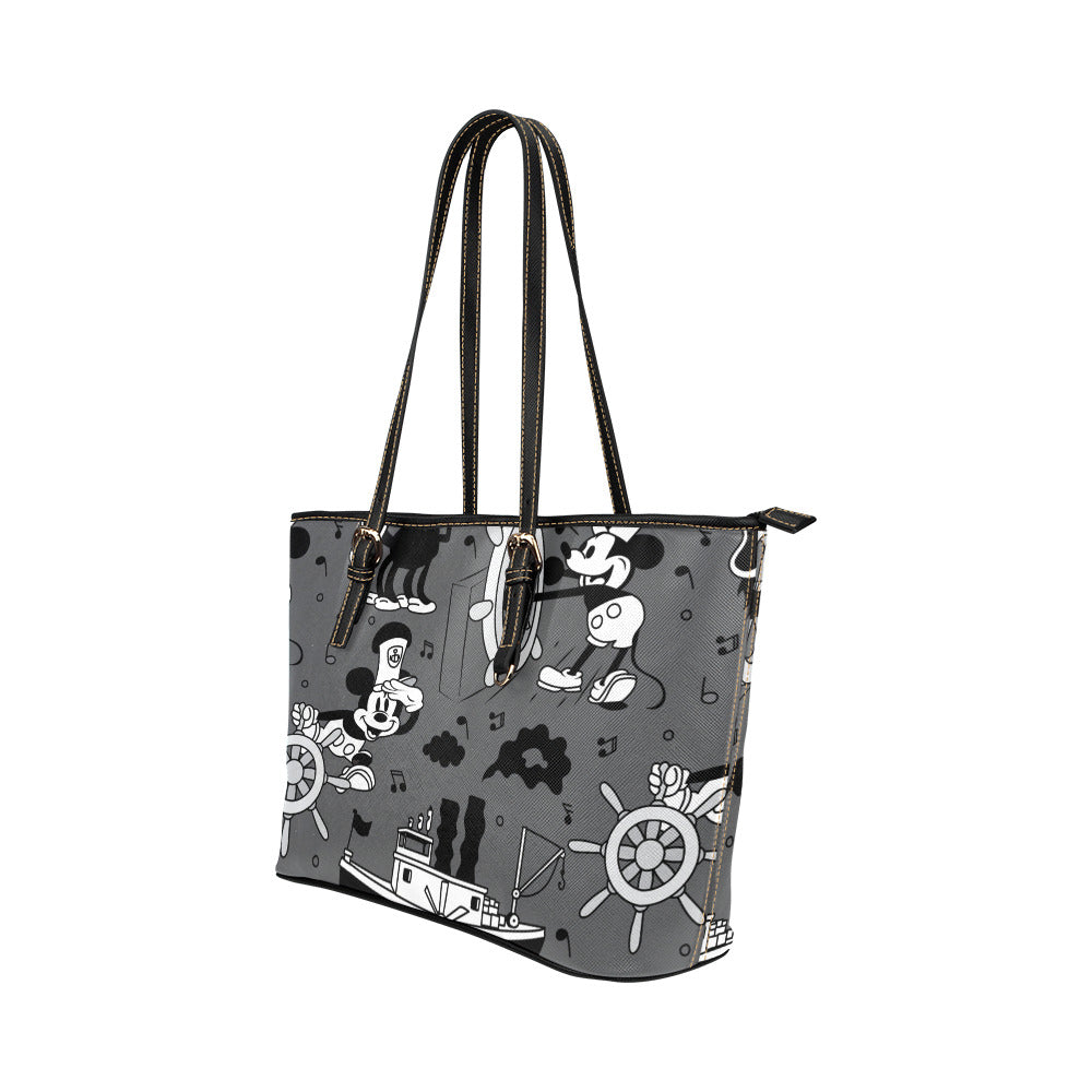 Steamboat Mickey Leather Tote Bag