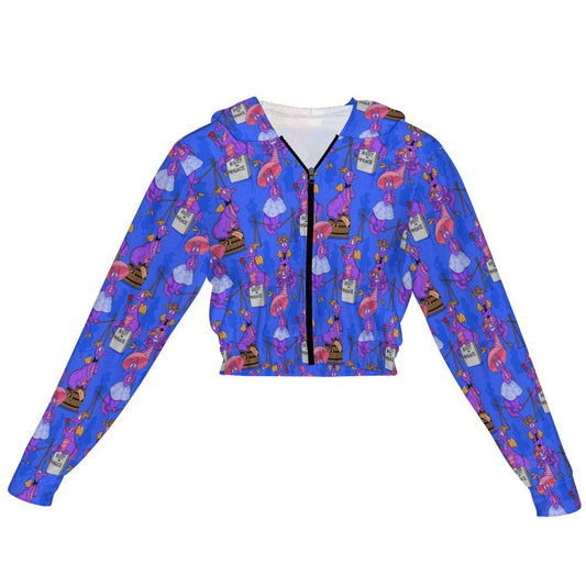 Haunted Mansion Figment Women's Cropped Zipper Jacket