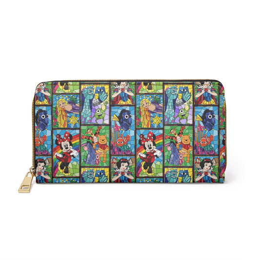 Stained Glass Characters Zipper Wallet