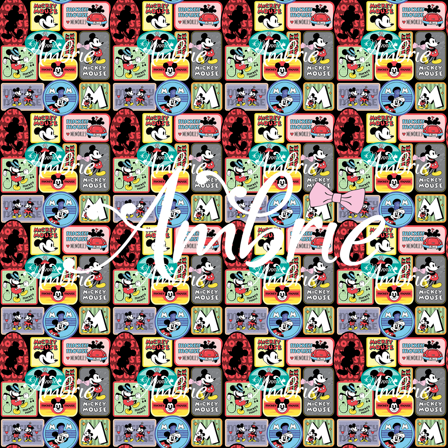 Stickers Seamless Pattern, Magical Cartoon Seamless pattern, Fabric Sublimation