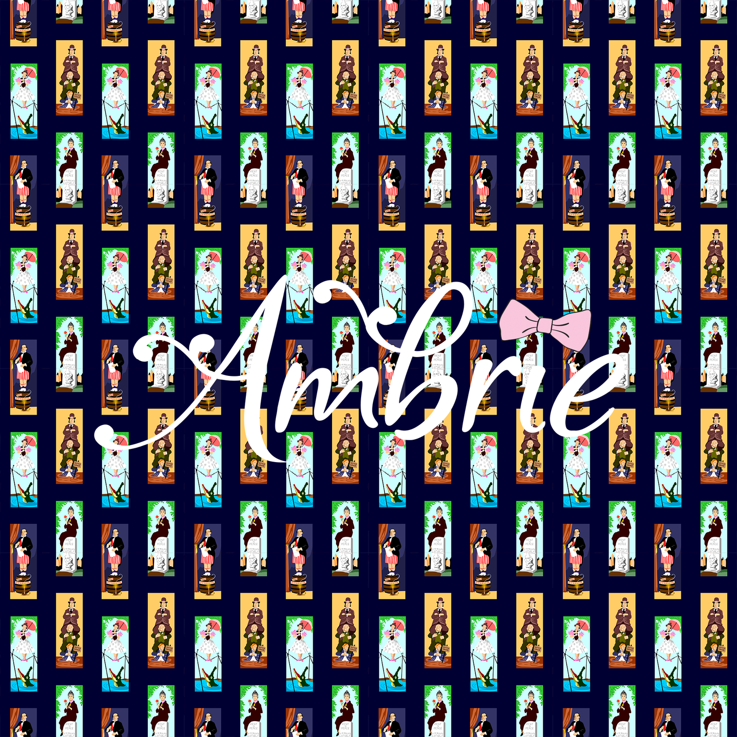 Haunted Mansion Paintings Seamless Pattern, Magical Cartoon Seamless pattern, Fabric Sublimation