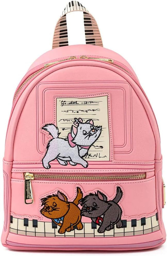 Disney Aristocats Piano Kitties Womens Double Strap Shoulder Bag Purse Backpack