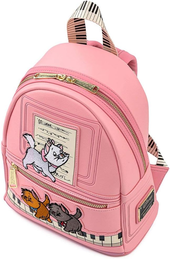 Disney Aristocats Piano Kitties Womens Double Strap Shoulder Bag Purse Backpack